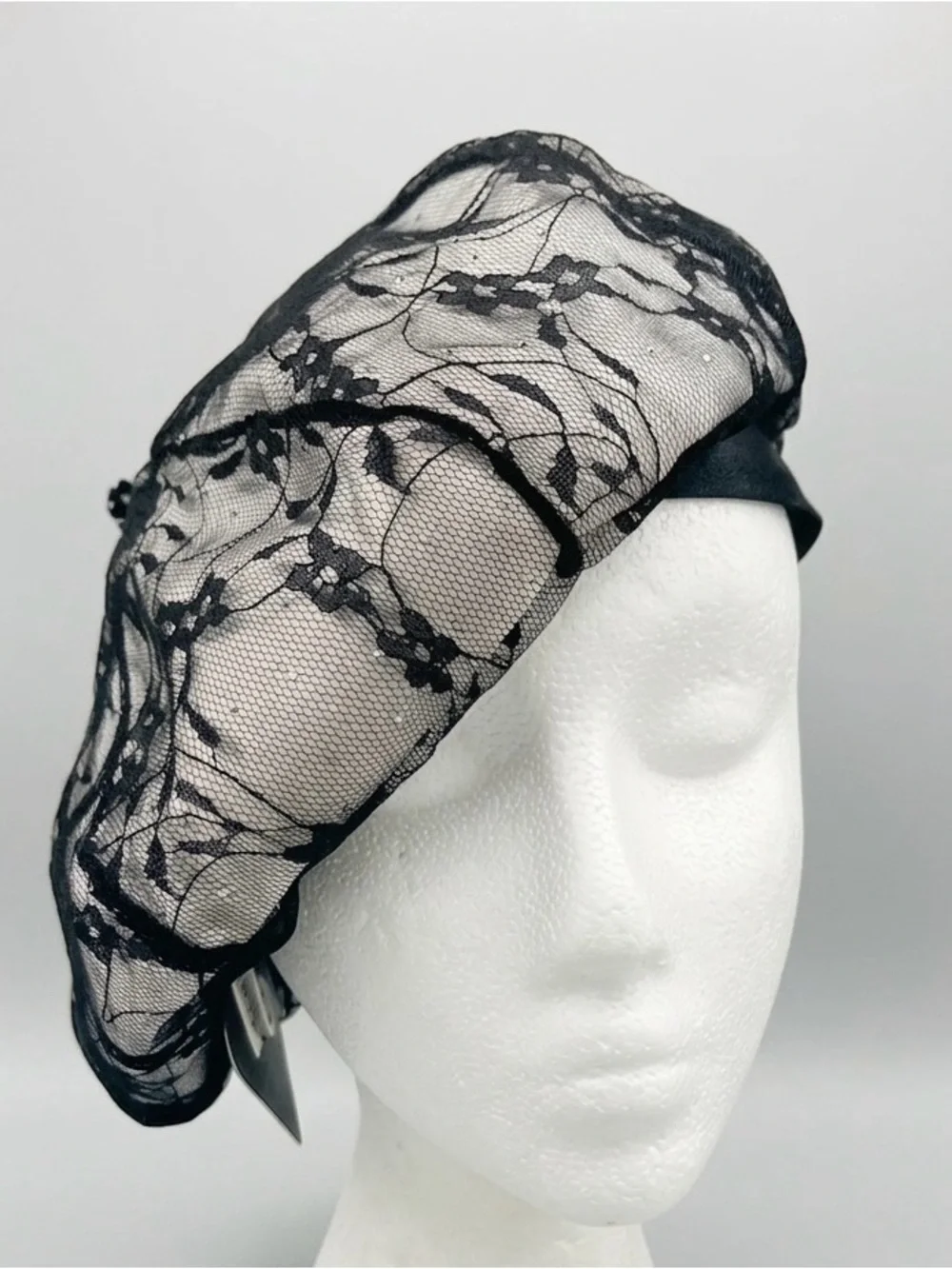 Black Lace Beret Hat - Unbranded Women's Fashion Accessory